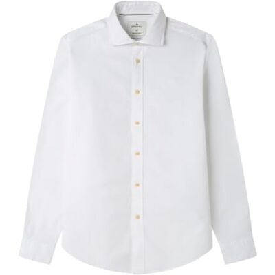 SPRINGFIELD Nueva Camisa Oxford Ligera con Hueso De Ballena Extraíble En El Cuello De Solapa, Blanco, XL SPRINGFIELD Nueva Camisa Oxford Ligera con Hueso De Ballena Extraíble En El Cuello De Solapa, Blanco, XL