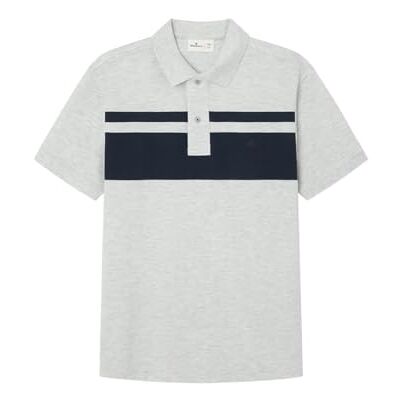 SPRINGFIELD Camiseta Tipo Polo con Rayas posicionales, Plata, M para Hombre SPRINGFIELD Camiseta Tipo Polo con Rayas posicionales, Plata, M para Hombre