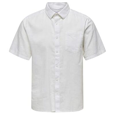 Only & Sons Onscaiden Life Reg SS 1 Pkt Shirt Camisa de Manga Corta, Blanco, L Hombres Only & Sons Onscaiden Life Reg SS 1 Pkt Shirt Camisa de Manga Corta, Blanco, L Hombres