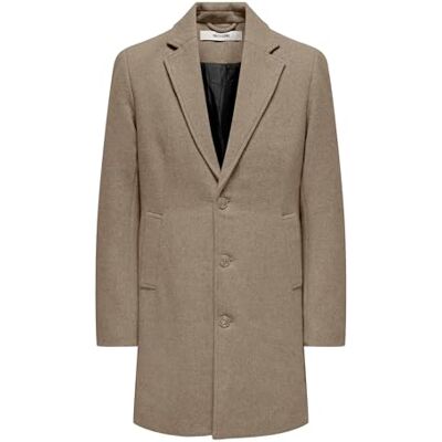Only & Sons Onsmatthew Wool Coat Otw Noos, Timber Wolf, L Hombres Only & Sons Onsmatthew Wool Coat Otw Noos, Timber Wolf, L Hombres