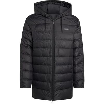 Adidas Hombre Essentials Climawarm 3 Stripes Light Down Hooded Parkas Coat, black, XXL Adidas Hombre Essentials Climawarm 3 Stripes Light Down Hooded Parkas Coat, black, XXL