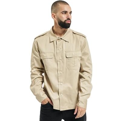 Brandit US Shirt Long Sleeve, Color: beige, Size: 4XL Brandit US Shirt Long Sleeve, Color: beige, Size: 4XL