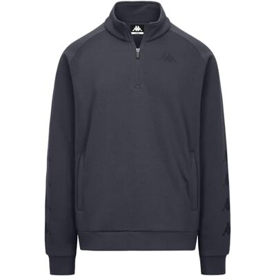 Kappa Sudadera para Hombre con Cremallera Frontal, Bolsillos Laterales, Inserto de Malla en la Espalda, puños Acanalados, Logotipo Omini Impreso y Mangas con repetición de Logotipo Kappa Sudadera para Hombre con Cremallera Frontal, Bolsillos Laterales, Inserto de Malla en la Espalda, puños Acanalados, Logotipo Omini Impreso y Mangas con repetición de Logotipo