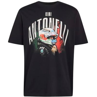 Adidas Hombre Mercedes Amg Petronas Formula 1 Team Kimi Antonelli Graphic Shirt, Black, S Adidas Hombre Mercedes Amg Petronas Formula 1 Team Kimi Antonelli Graphic Shirt, Black, S