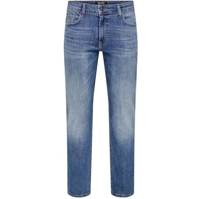 Only & Sons Box Onsweft Reg. Caja Azg Dnm Mu Otl, Medio De Mezclilla Azul, 29W / 30L Hombres Only & Sons Box Onsweft Reg. Caja Azg Dnm Mu Otl, Medio De Mezclilla Azul, 29W / 30L Hombres
