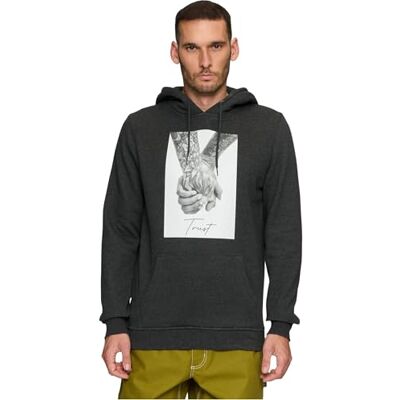 Tee Sudadera con Capucha de los Hombres, 65% Algodón 35% Poliéster, Carbón, M Tee Sudadera con Capucha de los Hombres, 65% Algodón 35% Poliéster, Carbón, M