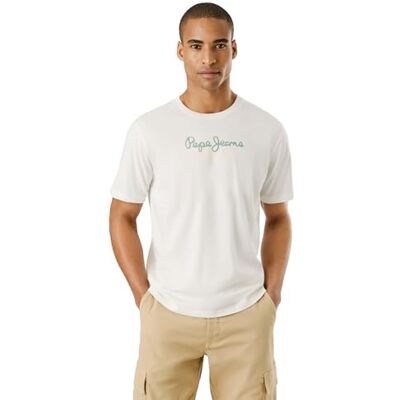 Pepe Jeans Eggo N Camiseta, Blanco (Blanquecino), XL Hombre Pepe Jeans Eggo N Camiseta, Blanco (Blanquecino), XL Hombre