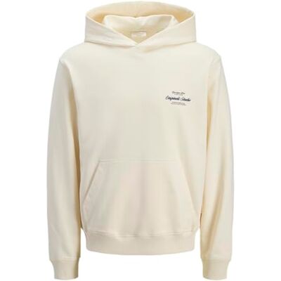 JACK & JONES Sudadera con Capucha Impresión Posterior Corte loose fit, Impresión posterior, Manga larga, Casual, Proceso muy suave a una temperatura máxima de 40°C JACK & JONES Sudadera con Capucha Impresión Posterior Corte loose fit, Impresión posterior, Manga larga, Casual, Proceso muy suave a una temperatura máxima de 40°C