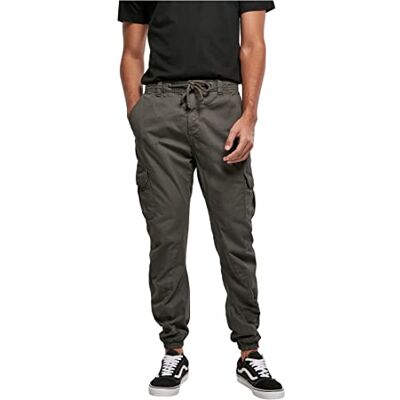 Urban Classics Pantalón jogging Cargo con bolsillos de parche 2 laterales y 2 traseros, ajuste slim fit, color liso, cintura cordón, puños elásticos, color gris, talla S Urban Classics Pantalón jogging Cargo con bolsillos de parche 2 laterales y 2 traseros, ajuste slim fit, color liso, cintura cordón, puños elásticos, color gris, talla S