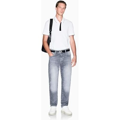 Giorgio Armani Polo básico para Hombre, diseño de Rayas, Color Blanco Roto, M, Blanco Crudo, M Giorgio Armani Polo básico para Hombre, diseño de Rayas, Color Blanco Roto, M, Blanco Crudo, M