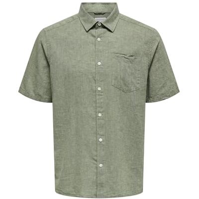 Only & Sons Onscaiden Life Reg SS 1 Pkt Shirt Camisa de Manga Corta, marrón, L Hombres Only & Sons Onscaiden Life Reg SS 1 Pkt Shirt Camisa de Manga Corta, marrón, L Hombres