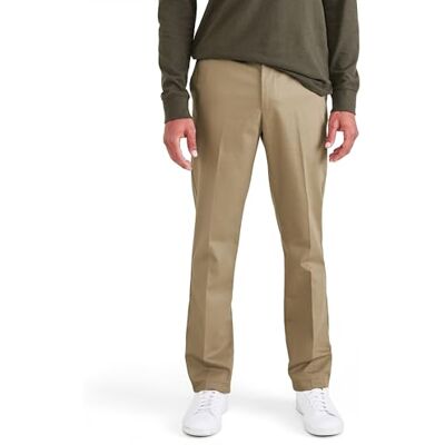 Dockers Signature Stain Defender Slim Creased, Chino, Hombre, New British Khaki, 33W/36L Dockers Signature Stain Defender Slim Creased, Chino, Hombre, New British Khaki, 33W/36L