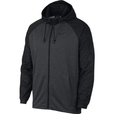 Nike M NK Dry HD LS FZ Utility Core Sweatshirt, Hombre, Charcoal Heathr/Black, L-T Nike M NK Dry HD LS FZ Utility Core Sweatshirt, Hombre, Charcoal Heathr/Black, L-T