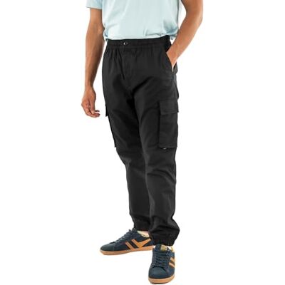 Calvin Pantalón Cargo Hombre Elastic Ripstop Skinny Fit, Negro (Black), XXL Calvin Pantalón Cargo Hombre Elastic Ripstop Skinny Fit, Negro (Black), XXL