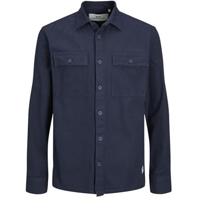 JACK & JONES Rddbrady Solid Overshirt L/S Sn Camisa Casual, Azul (Ombre Blue), M para Hombre JACK & JONES Rddbrady Solid Overshirt L/S Sn Camisa Casual, Azul (Ombre Blue), M para Hombre