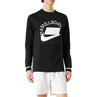 Nike M NSW NSW Top LS PTCH Long Sleeved t-Shirt, Hombre, Black/White, L Nike M NSW NSW Top LS PTCH Long Sleeved t-Shirt, Hombre, Black/White, L