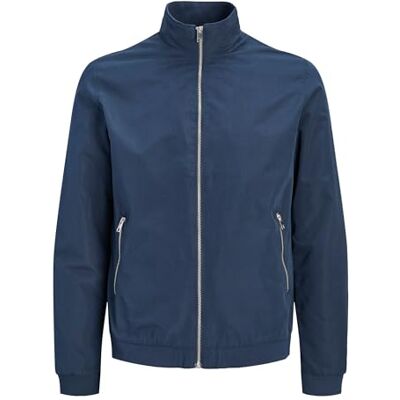 JACK & JONES Hombres Jjerush Harrington Bomber Pls, azul marino, 3x_l JACK & JONES Hombres Jjerush Harrington Bomber Pls, azul marino, 3x_l