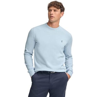 Polo Club Jersey Básico de Punto con Cuello Redondo Hombre Suéter 100% Algodón con Logo Bordado Polo Club Jersey Básico de Punto con Cuello Redondo Hombre Suéter 100% Algodón con Logo Bordado