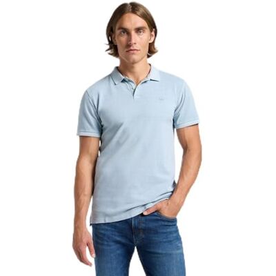 Lee Polo Hombre Corte Regular Garment Dye Polo Gris Cemento Lee Polo Hombre Corte Regular Garment Dye Polo Gris Cemento