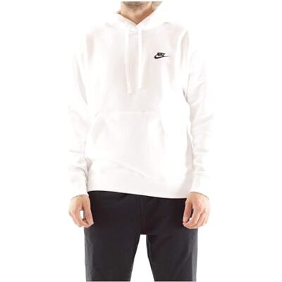 Nike , M NSW Club Hoodie Po BB Sudadera con Capucha, Hombre, Blanco (White, White, (Black) Nike , M NSW Club Hoodie Po BB Sudadera con Capucha, Hombre, Blanco (White, White, (Black)