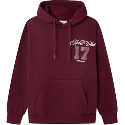 SPRINGFIELD The RBEL Club 17 Embroidered LS Hooded Sweatshirt Sudadera con Capucha, Corinto, L para Hombre SPRINGFIELD The RBEL Club 17 Embroidered LS Hooded Sweatshirt Sudadera con Capucha, Corinto, L para Hombre