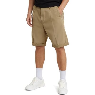G-STAR Para Hombre Shorts Pleated Chino, Beige (Safari -C962-B444), 29 G-STAR Para Hombre Shorts Pleated Chino, Beige (Safari -C962-B444), 29