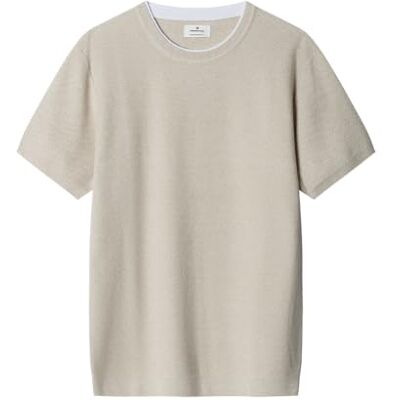 SPRINGFIELD Camiseta de Punto de Doble Cuello S/S Shirt Hombre (Pack de 1) SPRINGFIELD Camiseta de Punto de Doble Cuello S/S Shirt Hombre (Pack de 1)