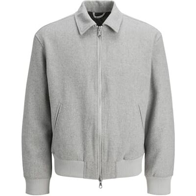 JACK & JONES Jcocover Bomber Jacket, Gris, M Hombres JACK & JONES Jcocover Bomber Jacket, Gris, M Hombres