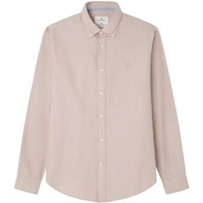 SPRINGFIELD Oxford Tencel Melange Shirt with Peach Camisa, Beige, L para Hombre SPRINGFIELD Oxford Tencel Melange Shirt with Peach Camisa, Beige, L para Hombre