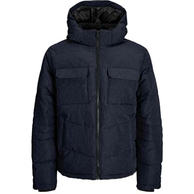 JACK & JONES Jjbuild Chaqueta amortiguadora para hombre, Navy Blazer/detalle: melange, M JACK & JONES Jjbuild Chaqueta amortiguadora para hombre, Navy Blazer/detalle: melange, M