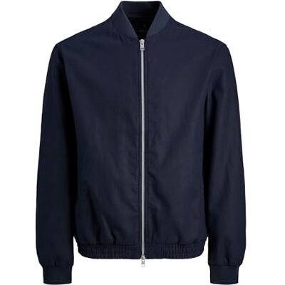 JACK & JONES Jprblaleister Linen Blend Bomber Jkt Sn, Azul Marino, XX_l Hombres JACK & JONES Jprblaleister Linen Blend Bomber Jkt Sn, Azul Marino, XX_l Hombres