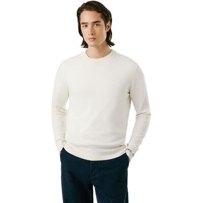 Pepe Jeans Andre Ropa de Punto de Cuello Redondo para Hombre, Beige (Blanco Marfil), XXL, Beige (Blanco Marfil), XXL Pepe Jeans Andre Ropa de Punto de Cuello Redondo para Hombre, Beige (Blanco Marfil), XXL, Beige (Blanco Marfil), XXL