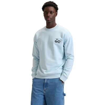 Lee Sudadera Hombre Corte Relajado Stitch Crew Beau Blue Lee Sudadera Hombre Corte Relajado Stitch Crew Beau Blue