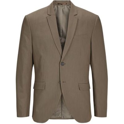 JACK & JONES Jprbushwick Harry Blazer Slim Fit, Gris/comprobaciones: Corte Ajustado, 52 JACK & JONES Jprbushwick Harry Blazer Slim Fit, Gris/comprobaciones: Corte Ajustado, 52