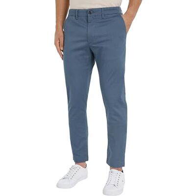 Tommy Hilfiger Pantalones Chino Hombre Bleecker Printed Structure Slim Fit, Azul (Aegean Sea), 28W/34L Tommy Hilfiger Pantalones Chino Hombre Bleecker Printed Structure Slim Fit, Azul (Aegean Sea), 28W/34L