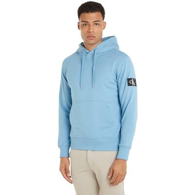 Calvin Hoodie Badge con capucha para Hombre, Azul (Dusk Blue), XXS Calvin Hoodie Badge con capucha para Hombre, Azul (Dusk Blue), XXS