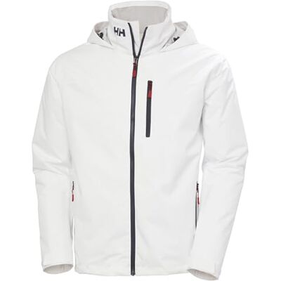 Helly Hansen Men's Crew Hooded Midlayer Jacket 2, White, L Helly Hansen Men's Crew Hooded Midlayer Jacket 2, White, L