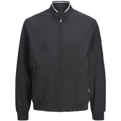 JACK & JONES Jjbrook Bomber Pls, Negro, 3X_l Hombres JACK & JONES Jjbrook Bomber Pls, Negro, 3X_l Hombres