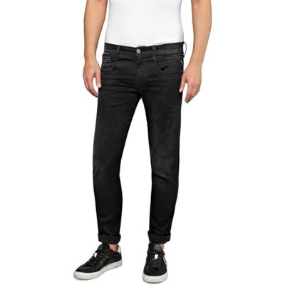 Replay Anbass Slim-Fit Hyperflex Jeans con elástico para Hombre, Negro (Black 098), W31 x L32 Replay Anbass Slim-Fit Hyperflex Jeans con elástico para Hombre, Negro (Black 098), W31 x L32