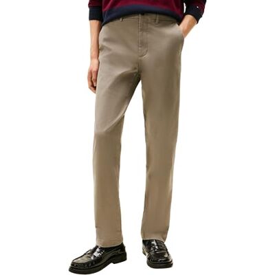Tommy Hilfiger Pantalón Chino Hombre Denton Brushed Twill Straight Fit, Gris (Hydrogen Grey), 30W/29L Tommy Hilfiger Pantalón Chino Hombre Denton Brushed Twill Straight Fit, Gris (Hydrogen Grey), 30W/29L