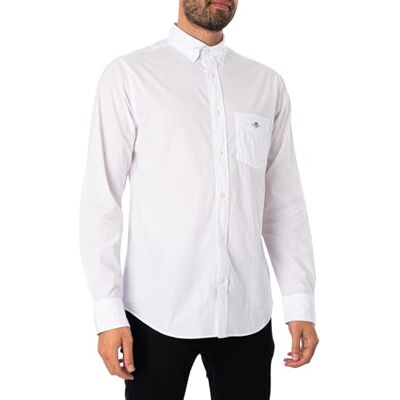 GANT REG Poplin Camiseta clásica para Hombre, Color Blanco, Blanco, XXL GANT REG Poplin Camiseta clásica para Hombre, Color Blanco, Blanco, XXL