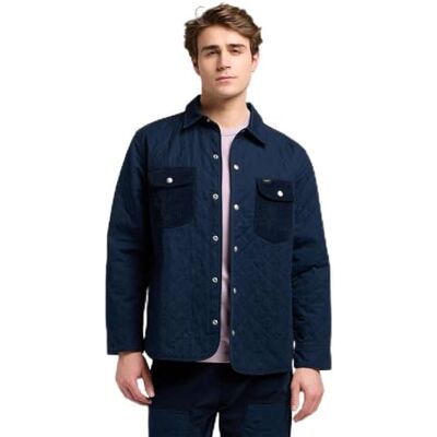 Lee Camisa Hombre Regular Fit Mixed Media Overshirt Rivet Navy Lee Camisa Hombre Regular Fit Mixed Media Overshirt Rivet Navy