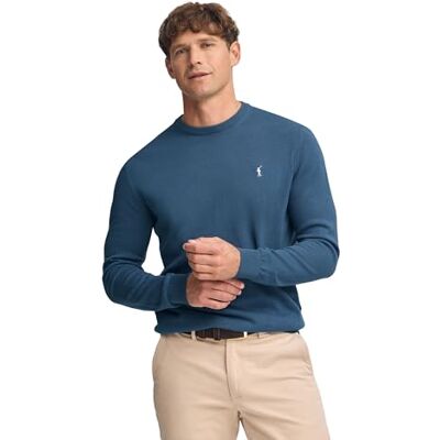 Polo Club Jersey Básico de Punto con Cuello Redondo Hombre Suéter 100% Algodón con Logo Bordado Polo Club Jersey Básico de Punto con Cuello Redondo Hombre Suéter 100% Algodón con Logo Bordado