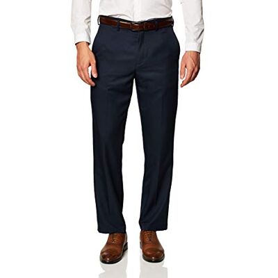 Amazon Essentials Pantalones de Traje de Corte Clásico con Cintura Elástica y sin Pinzas Hombre Amazon Essentials Pantalones de Traje de Corte Clásico con Cintura Elástica y sin Pinzas Hombre