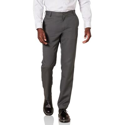 Amazon Essentials Pantalón de Vestir Ajustado para Hombre, con Frente Plano, Color Gris Oscuro, 30 de Ancho x 32 de Largo Amazon Essentials Pantalón de Vestir Ajustado para Hombre, con Frente Plano, Color Gris Oscuro, 30 de Ancho x 32 de Largo