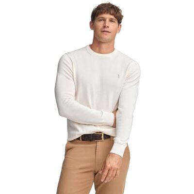 Polo Club Jersey Básico de Punto con Cuello Redondo Hombre Suéter 100% Algodón con Logo Bordado Polo Club Jersey Básico de Punto con Cuello Redondo Hombre Suéter 100% Algodón con Logo Bordado