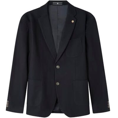 SPRINGFIELD Blazer Liso De Piqué Básico., Azul Marino, L SPRINGFIELD Blazer Liso De Piqué Básico., Azul Marino, L