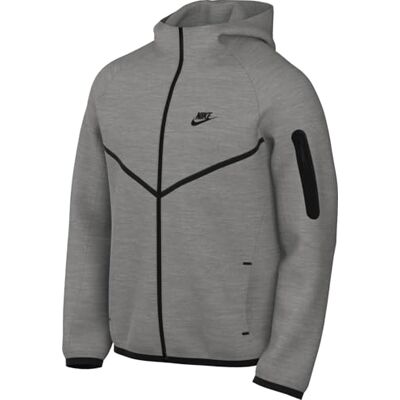 Nike Tech Sudadera con Capucha Windrunner con Cremallera Completa Hombre, Dk Grey Heather/Black, -063, 2XL Nike Tech Sudadera con Capucha Windrunner con Cremallera Completa Hombre, Dk Grey Heather/Black, -063, 2XL