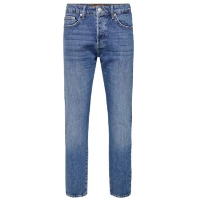 Only & Sons Vaqueros Denim Hombres Regular Fit Estilo 5 Bolsillos Pantalón Acortado con Botonadura ONSYOKE Only & Sons Vaqueros Denim Hombres Regular Fit Estilo 5 Bolsillos Pantalón Acortado con Botonadura ONSYOKE
