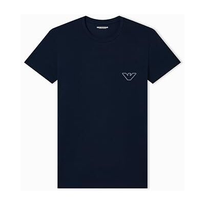 Giorgio Armani MEGALOGO Camiseta de Cuello Redondo para Hombre, Color Azul, Talla XL, Corte Ajustado, Azul, XL Giorgio Armani MEGALOGO Camiseta de Cuello Redondo para Hombre, Color Azul, Talla XL, Corte Ajustado, Azul, XL